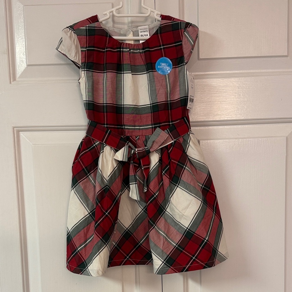 Carter's Red and White Plaid Kids Dress